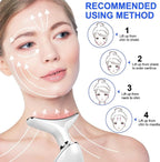 EMS Face Lifting Massager with Red Light Therapy | Facial, Neck & Eye Microcurrent Vibrating Massage Tool